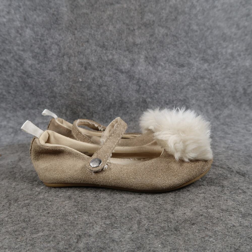 Gap Shoes Baby Toddler 7 Mary Jane Flats Dress Pom Pom Formal Fashion Leather